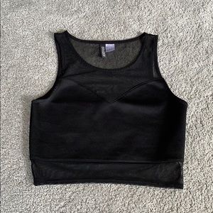 Black mesh dance top